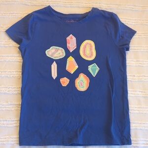 Blue Kids Shirt with Gemstone Design